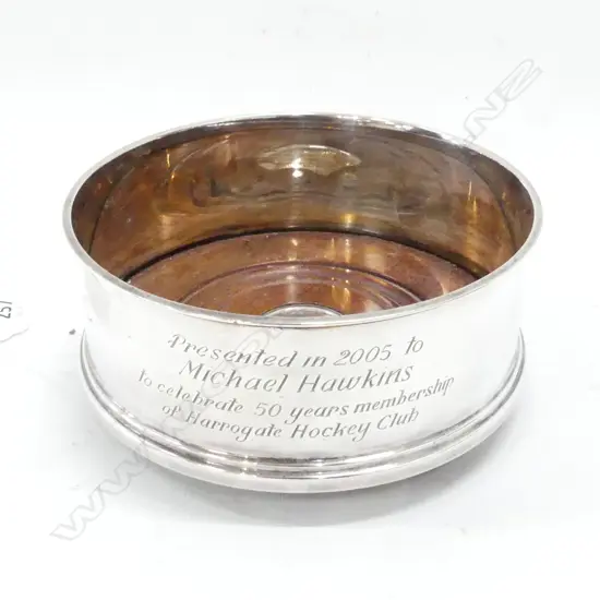 S/SILVER WINE COASTER DIA130MM TOTAL WIEGHT 185grms
