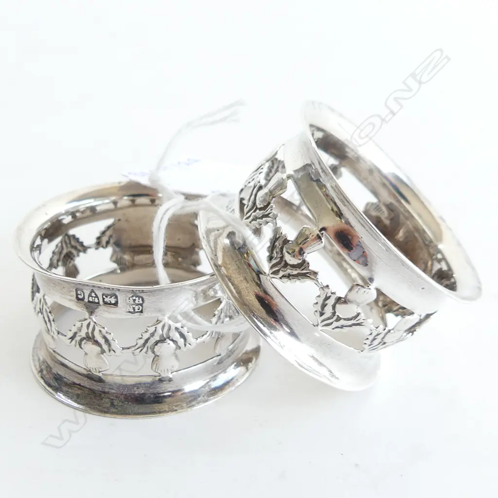 PR S/SILVER NAPPKIN RINGS 34grms Image 1++