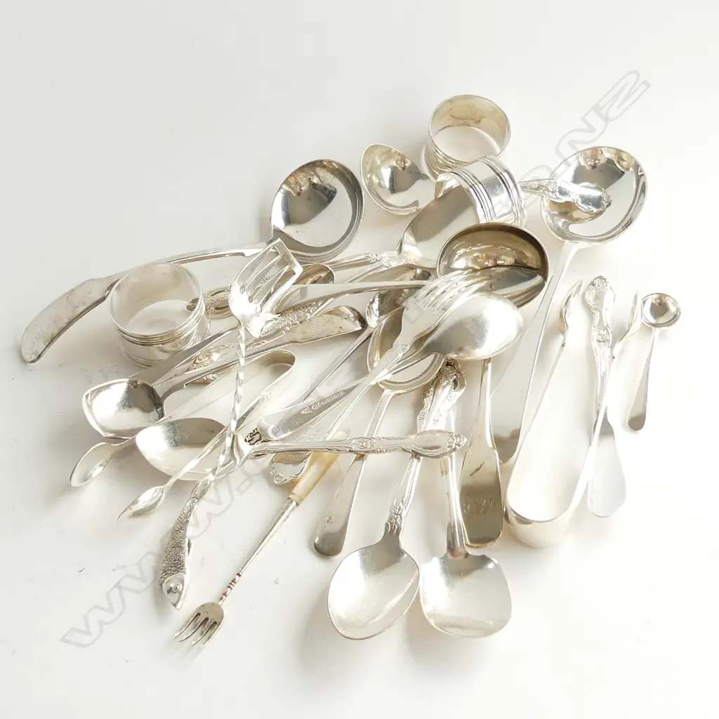 ASST SILVER PLATE CUTLERY & NAPKIN RINGS Image 1++