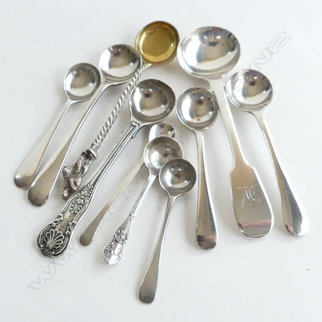 BAG OF 10 S/SILVER SALT SPOONS 65grms Image 1++