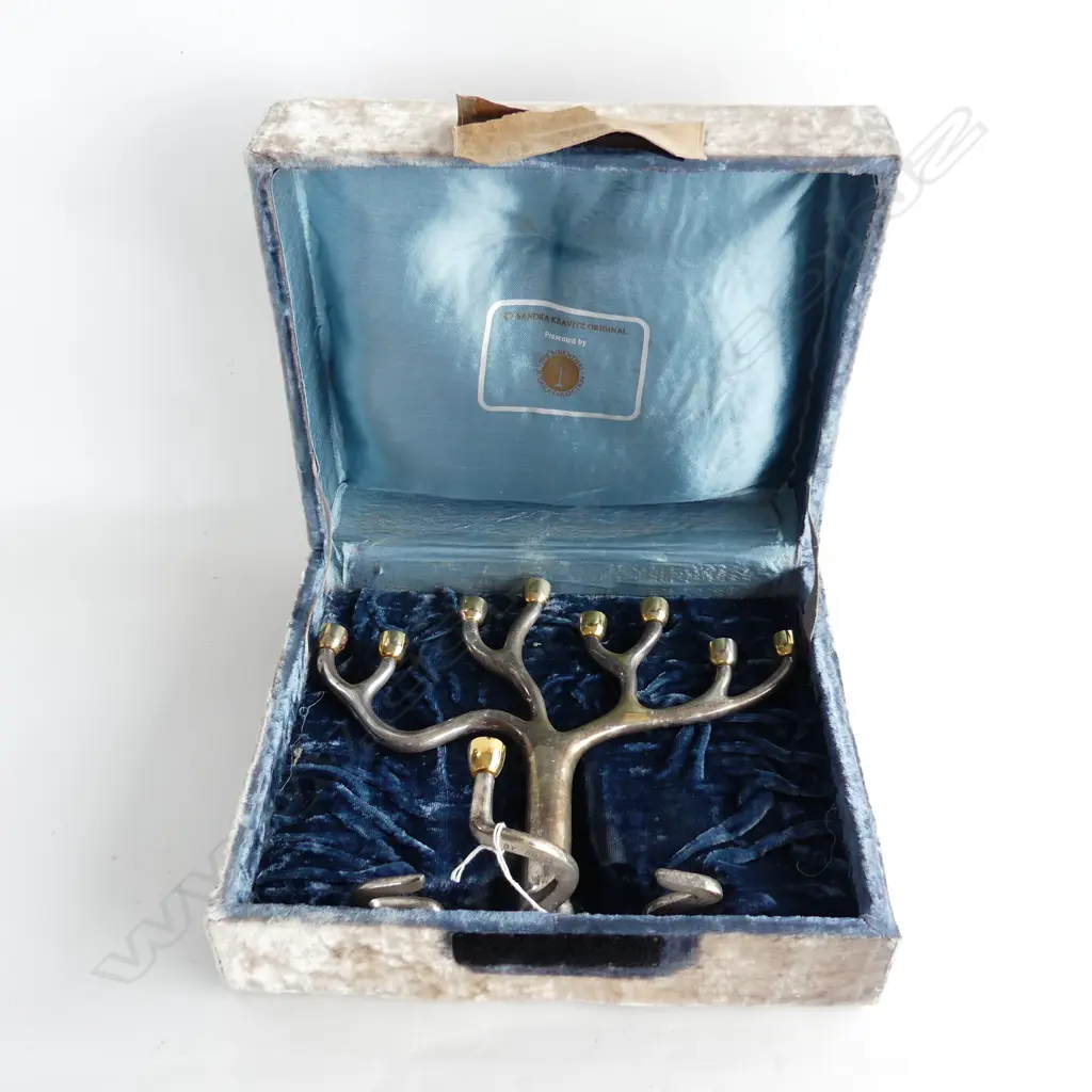 SANDRA KRAVITZ TREE OF LIFE MENORAH BY ROSENTHAL H.220mm W.275mm, CASED Image 1++