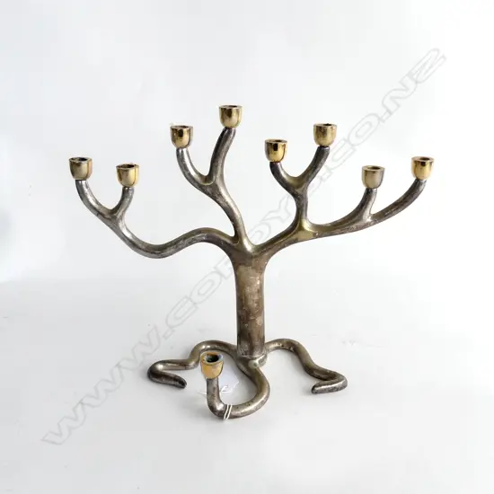 SANDRA KRAVITZ TREE OF LIFE MENORAH BY ROSENTHAL H.220mm W.275mm, CASED