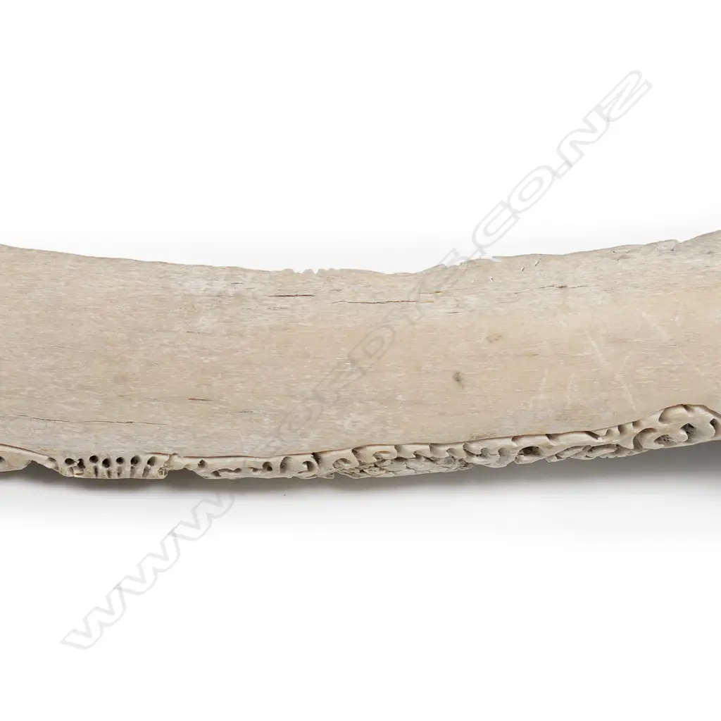 A Chinese finely carved whale rib bone, Image 1++