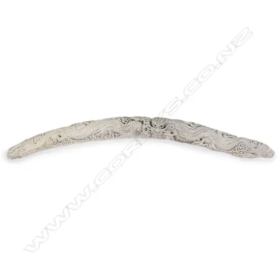 A Chinese finely carved whale rib bone,