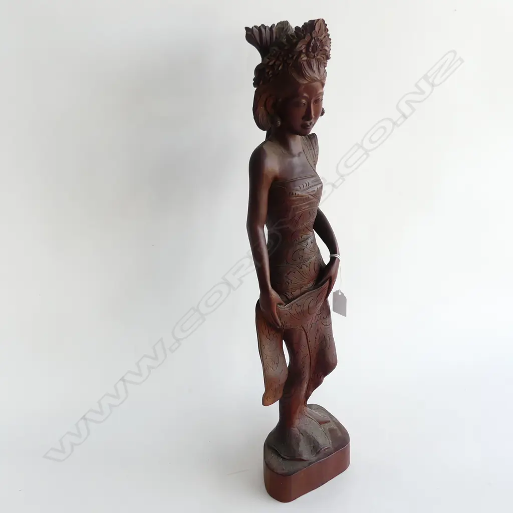 INDONESIAN CARVED (A F) WOODEN FIGURE H.620mm Image 1++
