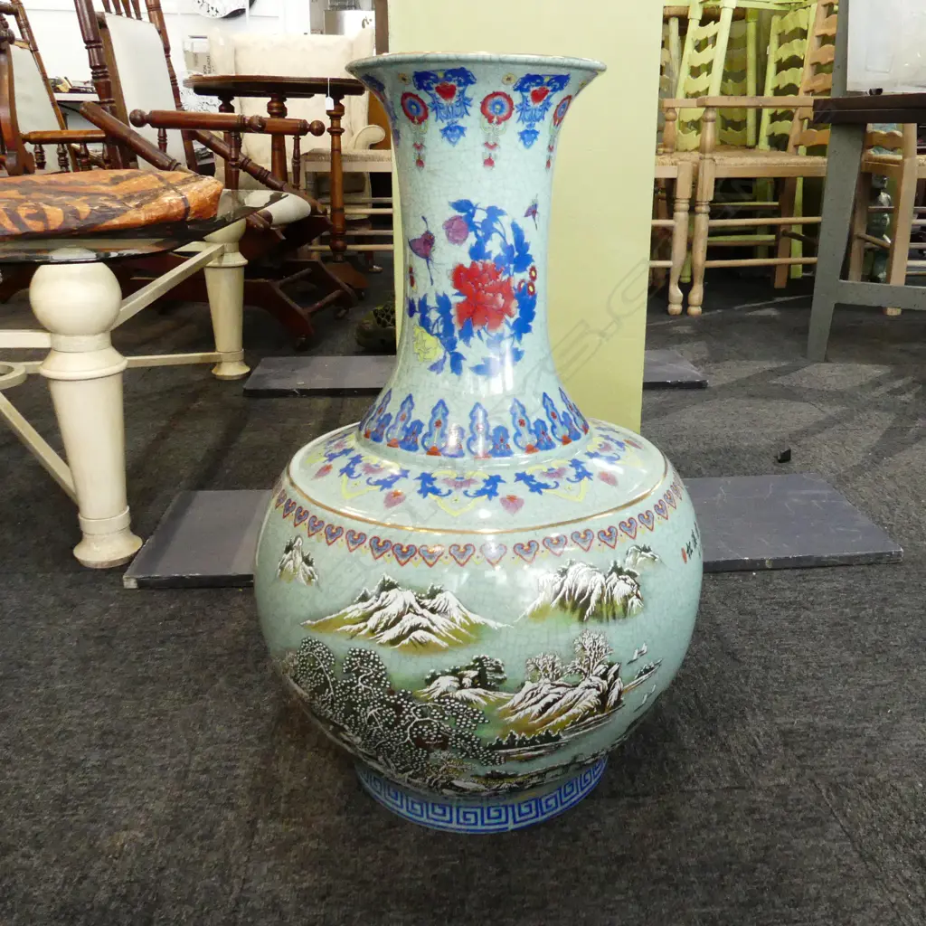 LG ORIENTAL CRACKLE GLAZE FLOOR VASE H. 620mm Image 1++