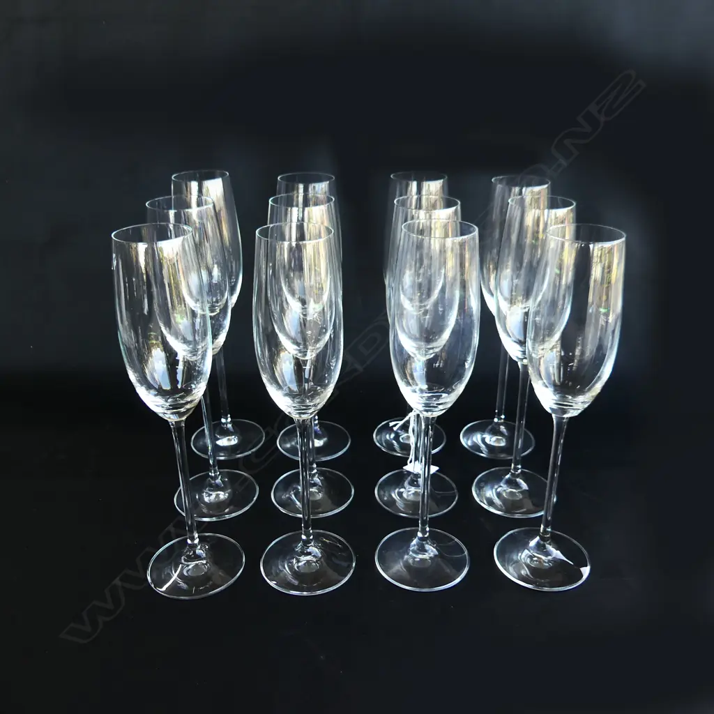 TWELVE CHAMPAGNE FLUTES Image 1++