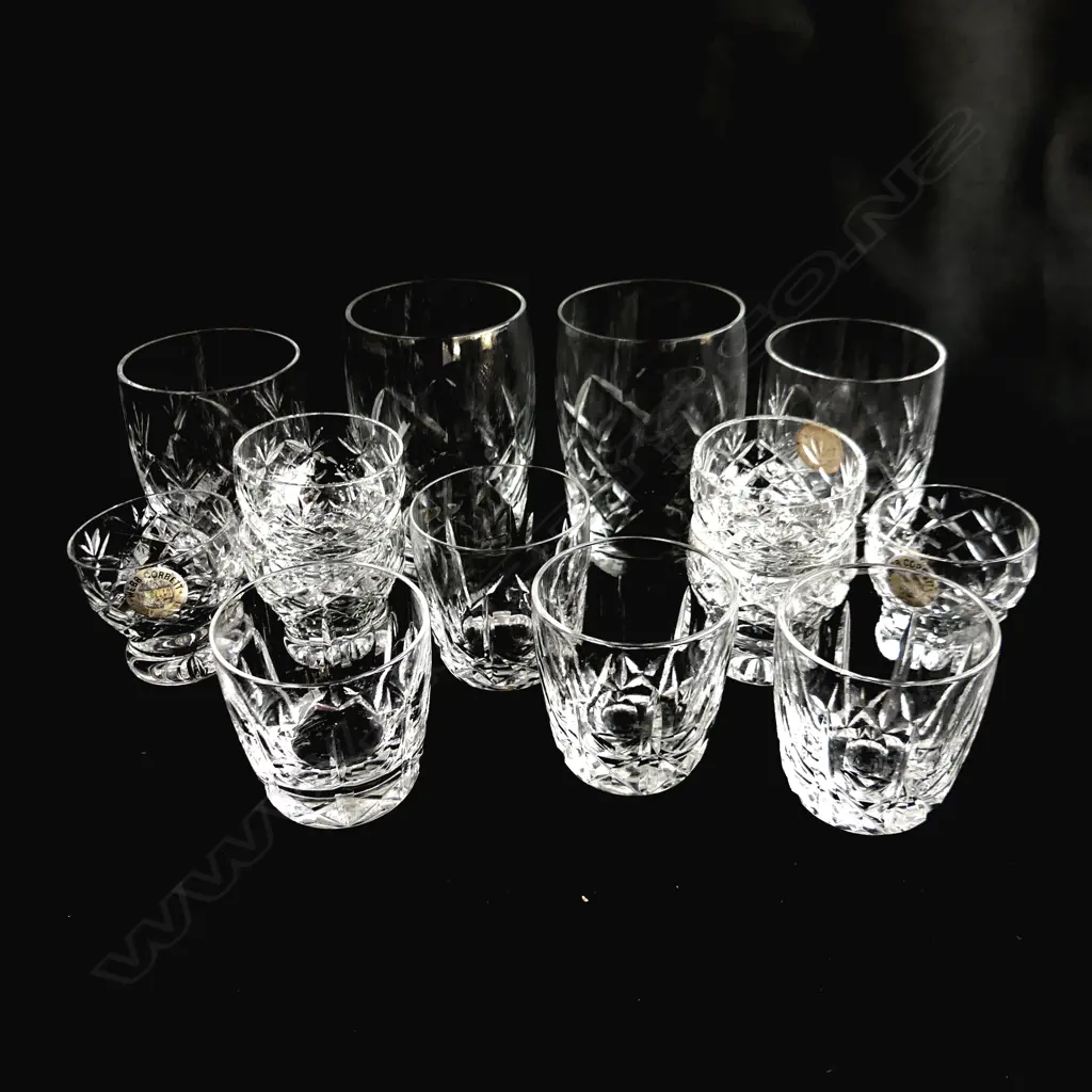 SM 14 ASST CUT CRYSTAL GLASSES INCL WEBB CORBETT NIP GLASSES ETC.. Image 1++