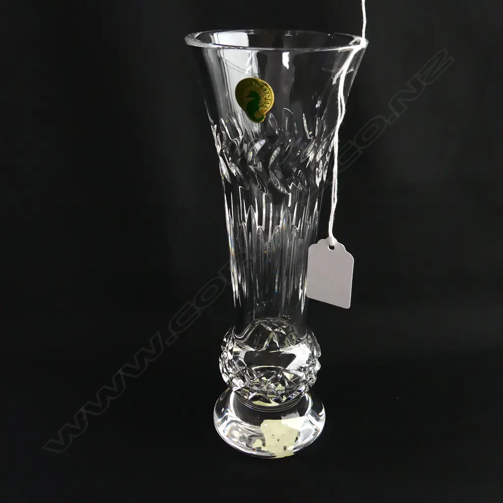 WATERFORD CRYSTAL CAROLINE BUBBLE VASE, H. 228mm IN ORIGINAL BOX Image 1++