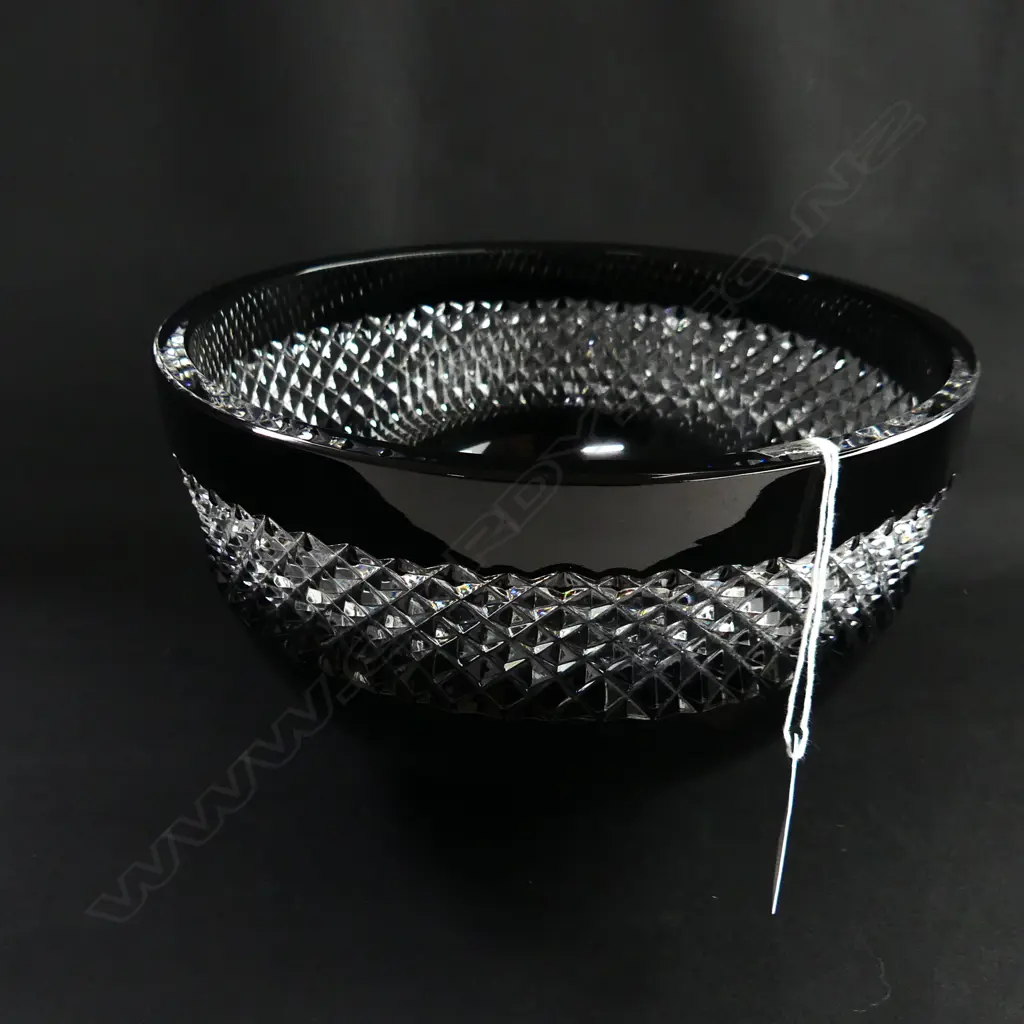 WATERFORD CRYSTAL JOHN ROCHA BLACK CUT BOWL, DIA 200mm IN ORIGINAL BOX  Image 1++