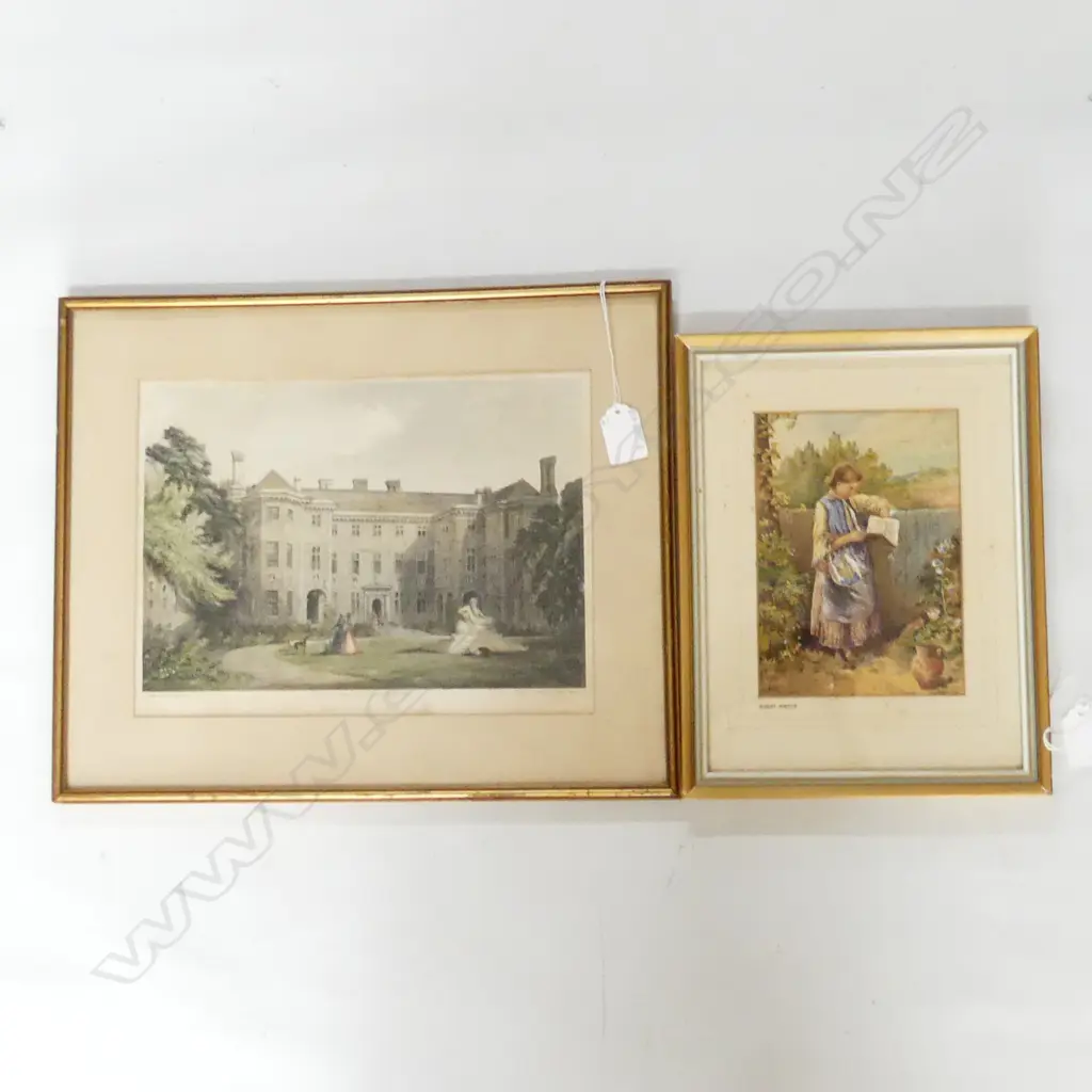 BIRKET FOSTER PRINT (120 X 170MM) + HENRY MOGFOD, HAM HOUSE SURRY PRINT (280 X 210MM) Image 1++