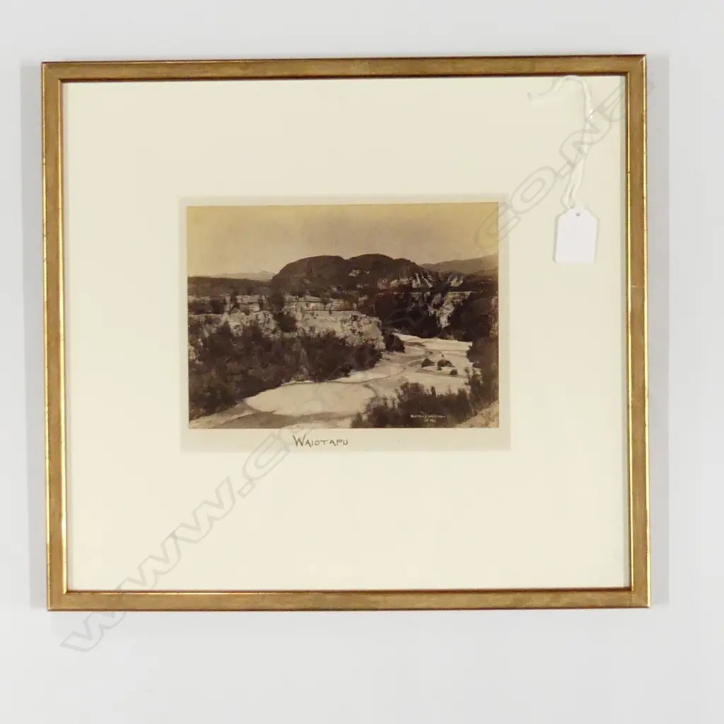 JOSIAH MARTIN 'MILK POOL WAIOTAPU' VINTAGE ALBUMEN PHOTO PRINT, IMPRESSED SIGNATURE 'J.M.284,  145 X 195 Image 1++