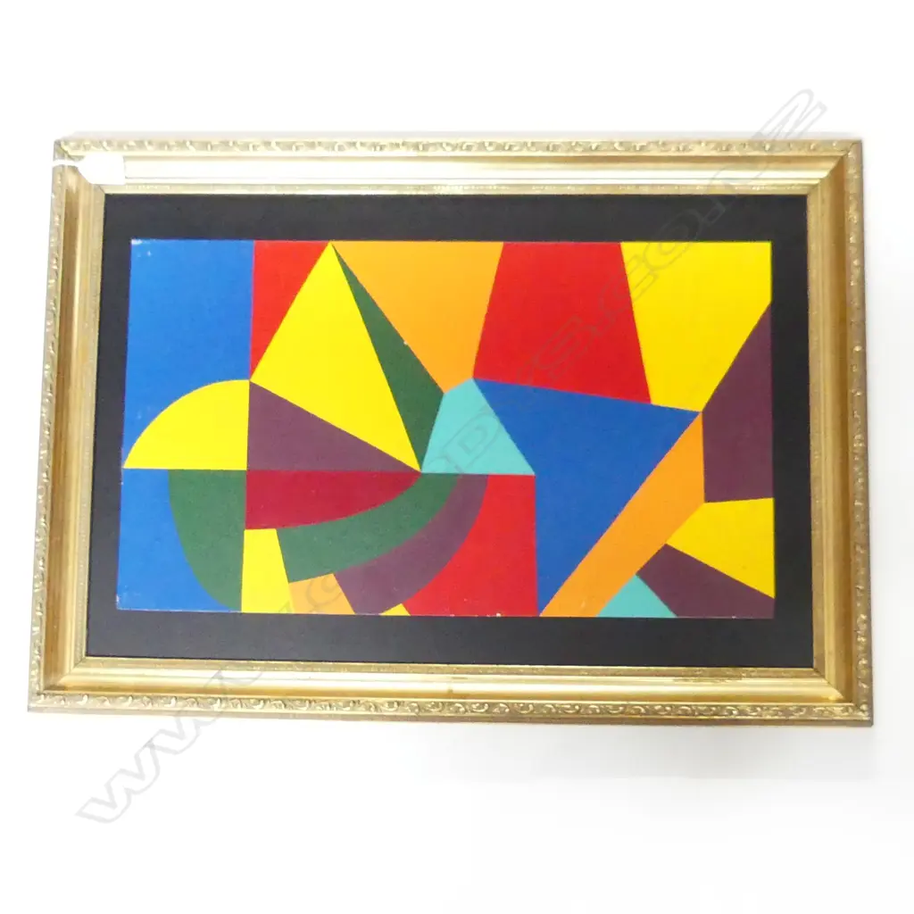 LLOYD HILLYER, GEOMETRIC ABSTRACT, ENAMEL ON BOARD 530x300mm Image 1++