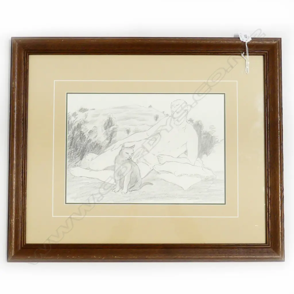 MALCOLM HARRISON 'MOUNT EDEN: LATE AUTUMN: WITH BELLAMY' PENCIL ON PAPER SIGNED & DATED 16.6.84 230x320mm Image 1++