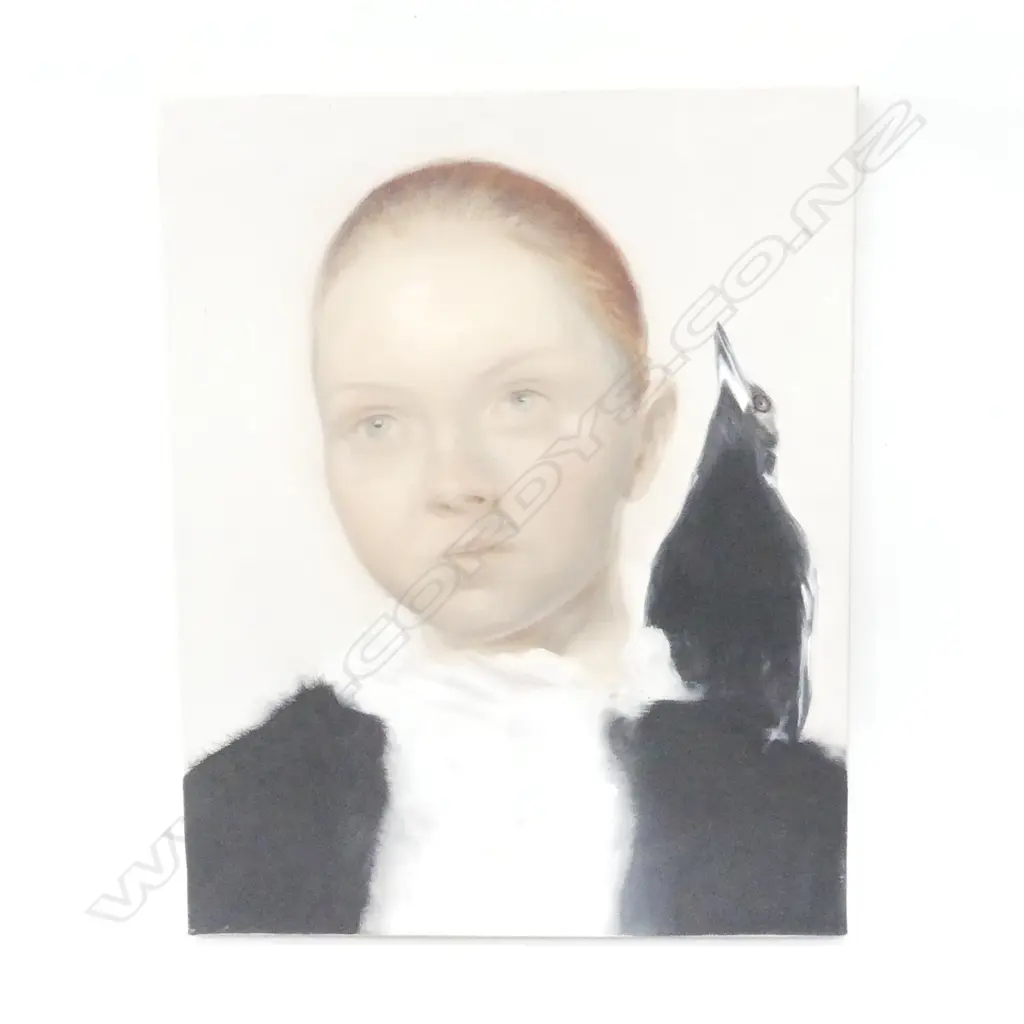 MEREDITH COLLINS 'MAGPIE GIRL' OIL ON CANVAS 2006 505x405mm Image 1++