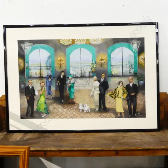 J. MAULE 'THE BROADMOOR' - 1920s PARTY - ACRYLIC ON BOARD 860x1370mm IMAGE SIZE