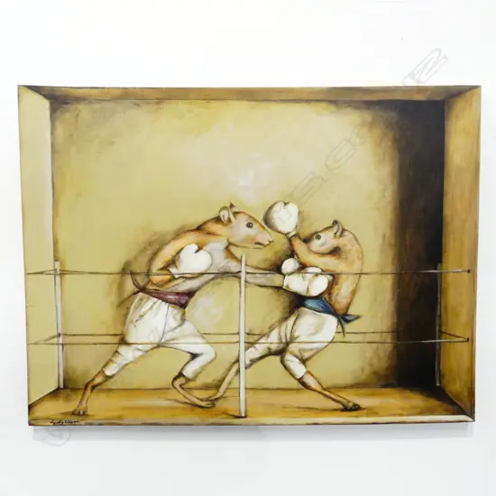 LYNDY WILSON 'LEFT HOOK' ACRYLIC ON CANVAS 2013 765x1020mm