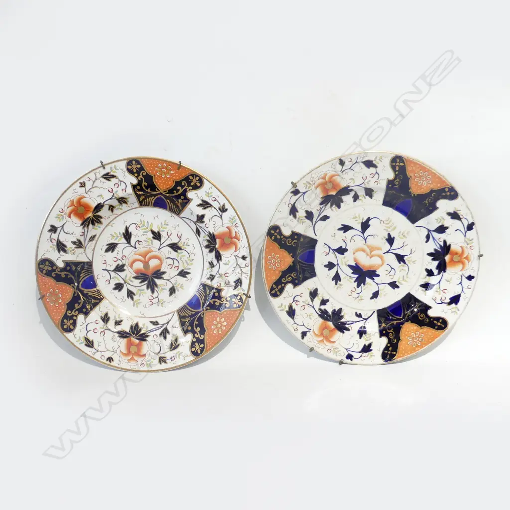 2 ANTIQUE IMARI PLATES 270mm dia 1 REPAIRED Image 1++