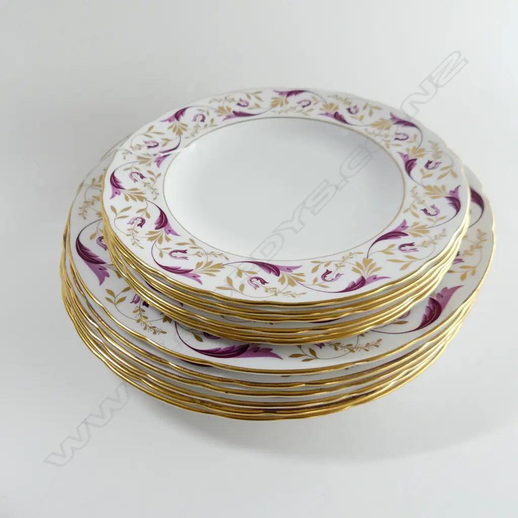 ROYAL CROWN DERBY 'PRINCESS' PLATES, 6 DINNER (D.270mm) & 6 LUNCHEON (D210mm)  Image 1++