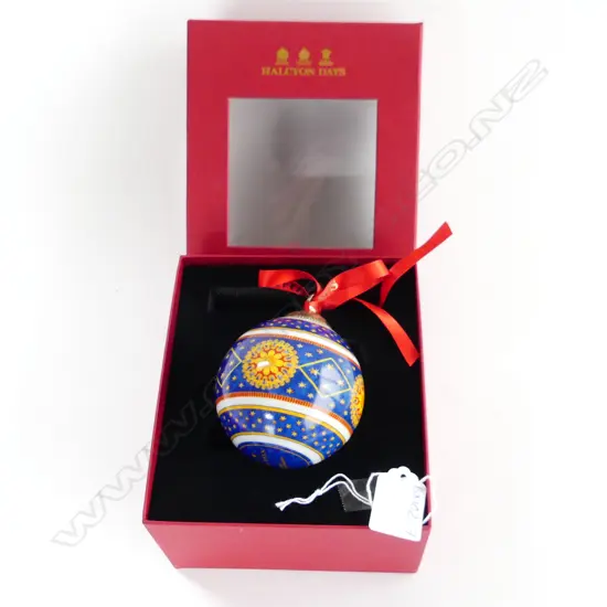 HALCYON DAYS CHRISTMAS ORNAMENT, IN ORIGINAL BOX 