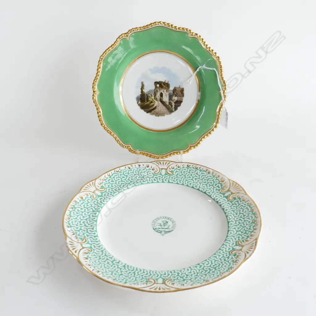 2 ANTIQUE PLATES; FLIGHT BARR & BARR, C.1810-30 (D.215MM) & ROCKINGHAM PLATE C.1830 (D.260mm) Image 1++