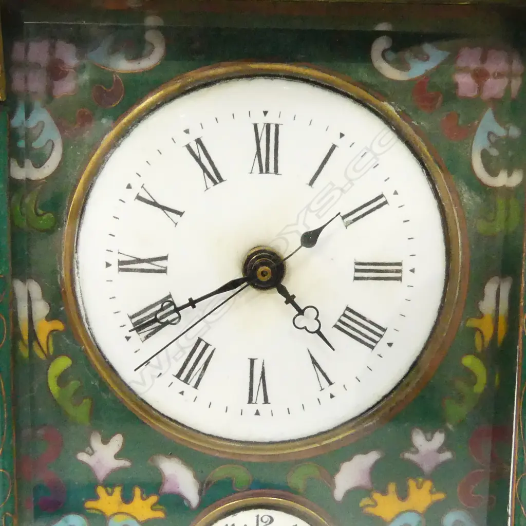 VINTAGE CLOISONNE CARRIAGE CLOCK - REPEATER Image 1++