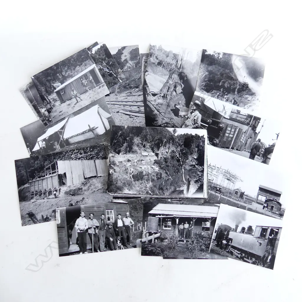 REPRINTED 1920s PHOTOGRAPHS - RAILWAY CONSTRUCTION TARANAKI - 50 APPROX Image 1++