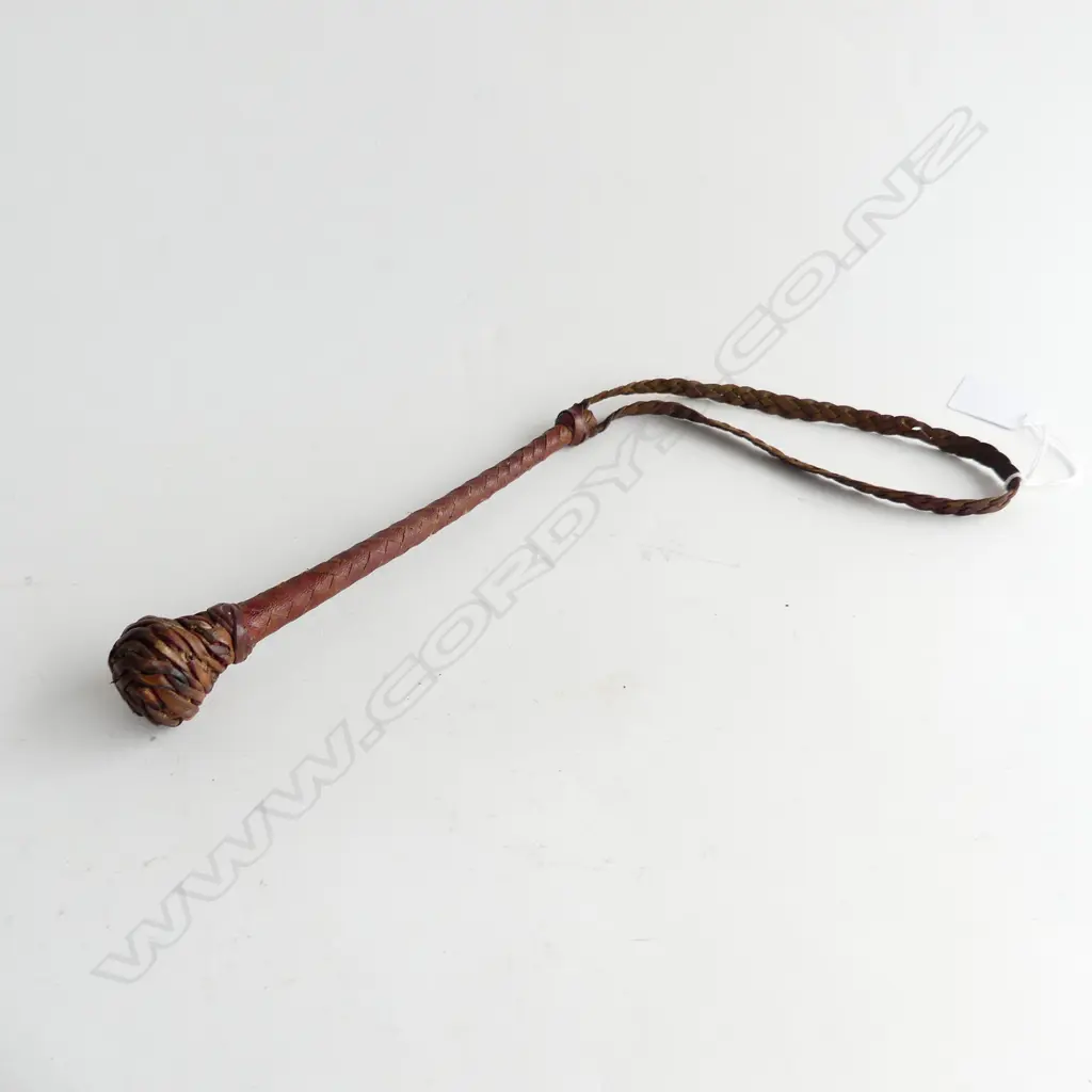 VINTAGE KNOTWORK SAILORS COSH BLACKJACK - BRAIDED LEATHER L.210mm  Image 1++