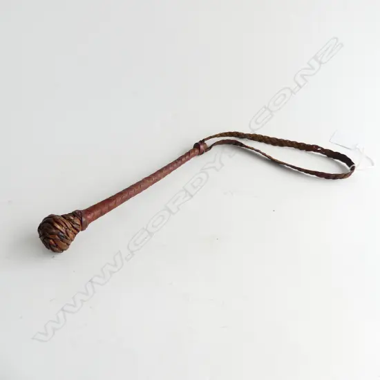VINTAGE KNOTWORK SAILORS COSH BLACKJACK - BRAIDED LEATHER L.210mm 