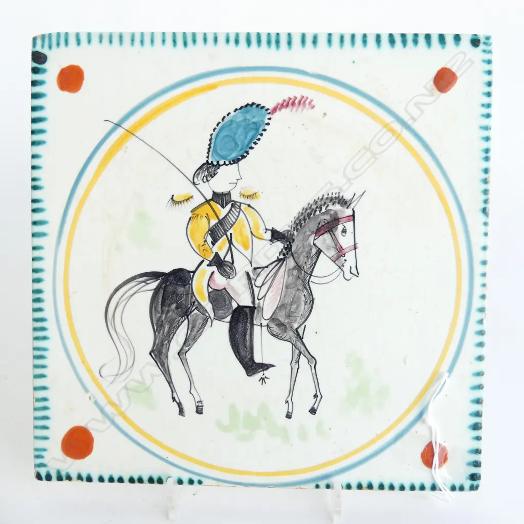 FRANCIS MILICE HAND PAINTED TILE FOR VALLAURIS POTTERY DIA 200mm Image 1++