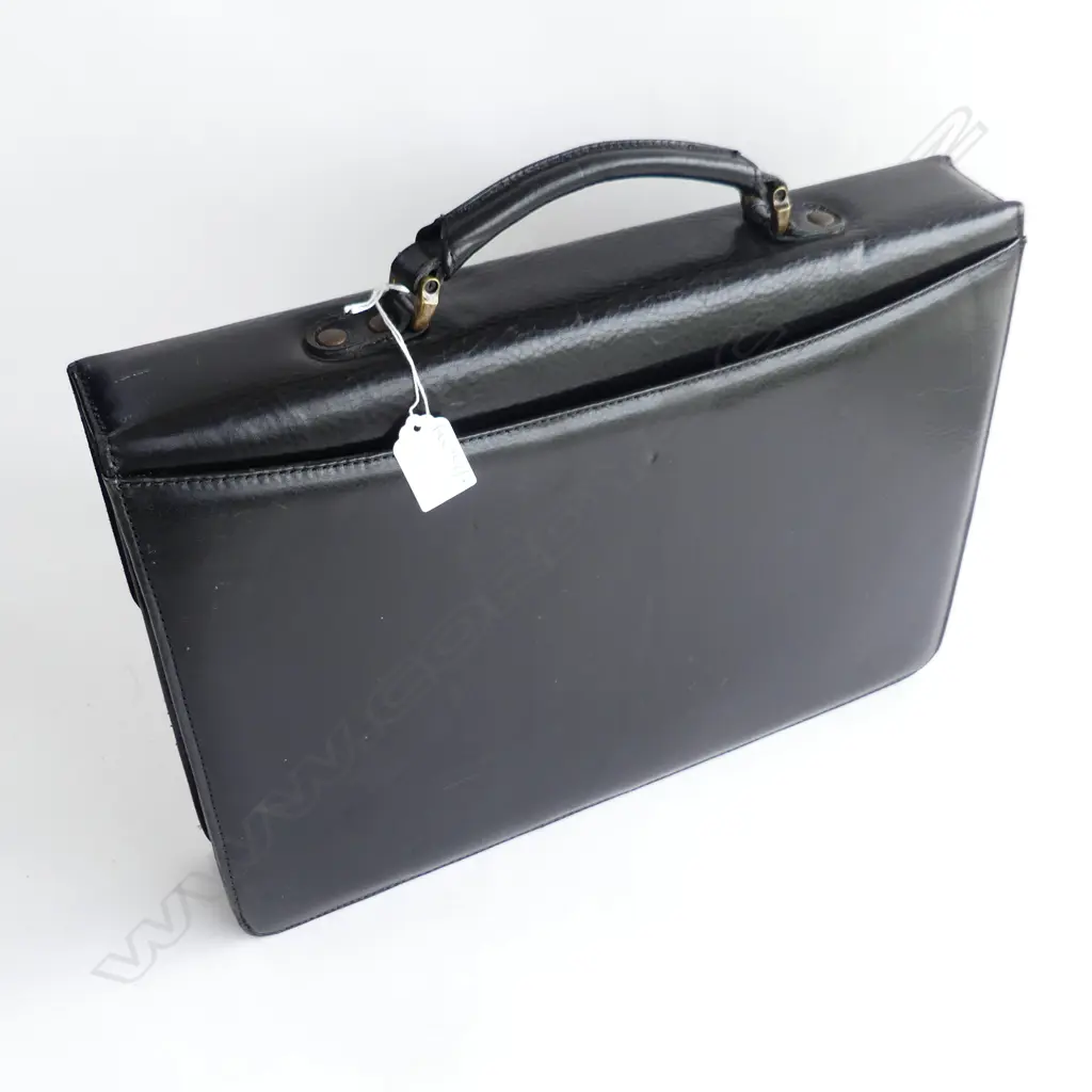 KONEV NZ BLACK LEATHER SATCHEL W.410mm Image 1++