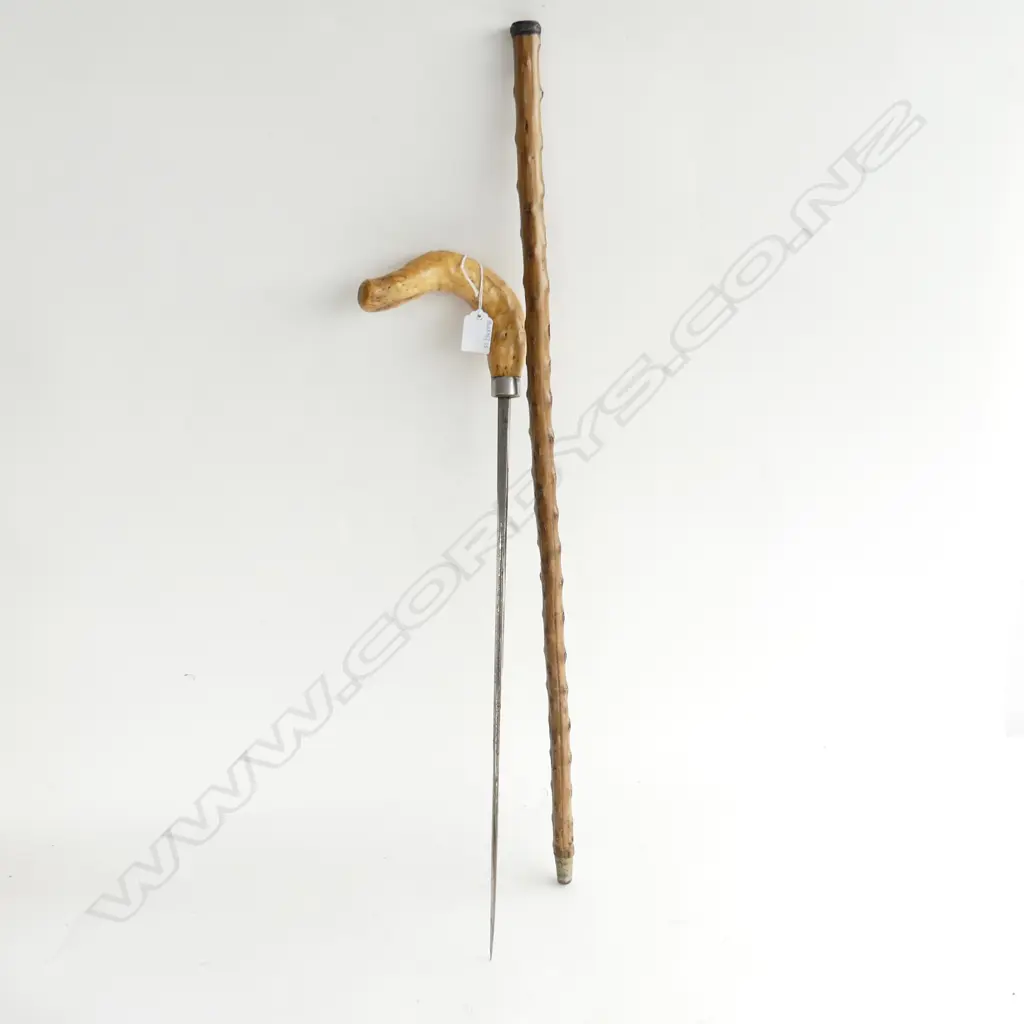 SWORDSTICK WOODEN HANDLE TOLEDO STEEL BLADE H860MM Image 1++