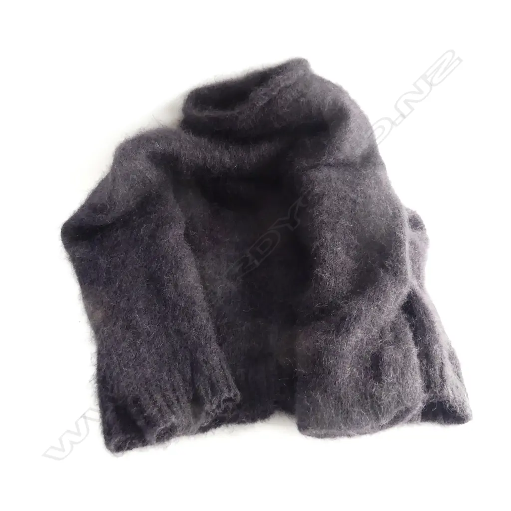 UNISEX BLACK KID MOHAIR  TURTLENECK SWEATER... Image 1++