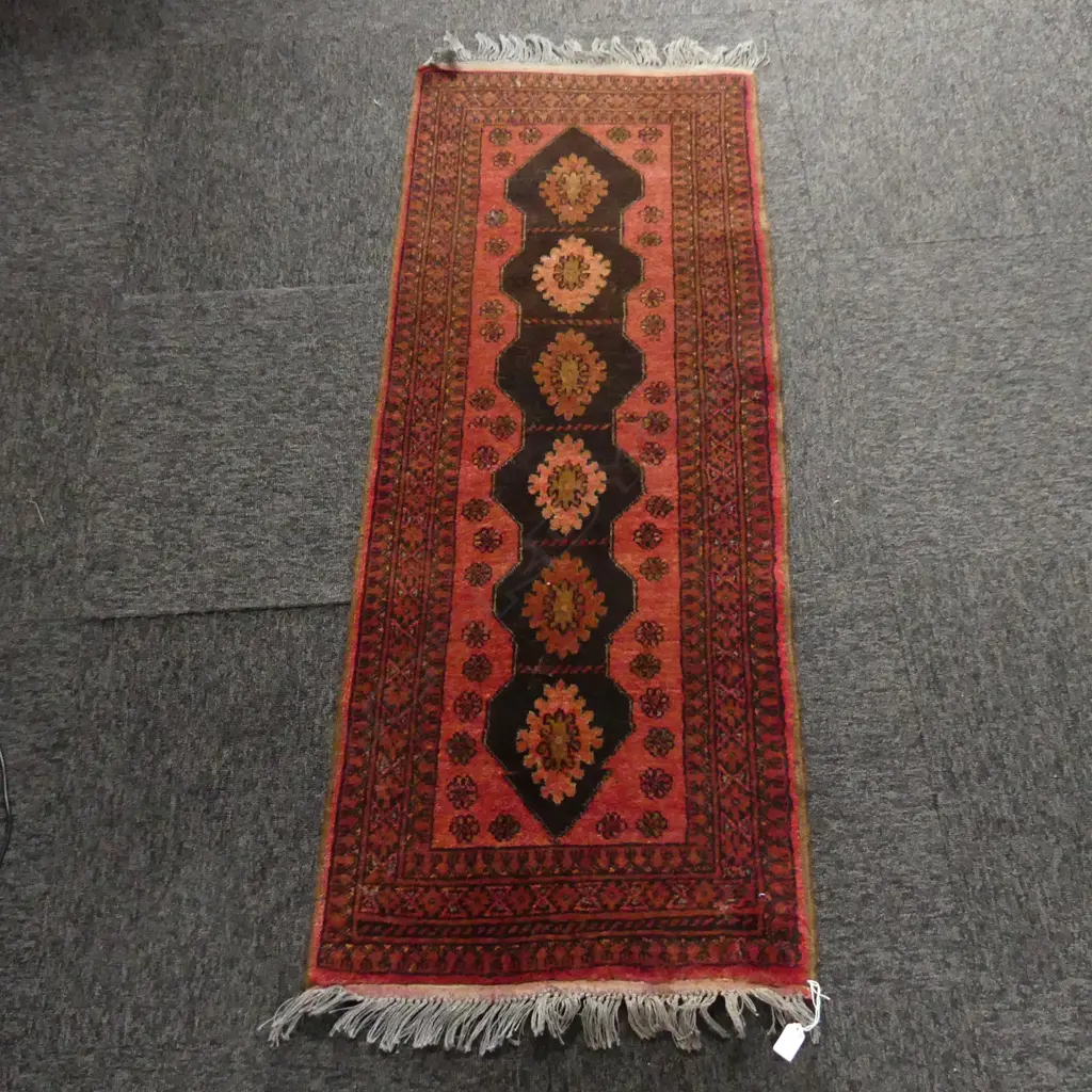 HAND KNOTTED ALL WOOL RUNNER 550x1350mm Image 1++