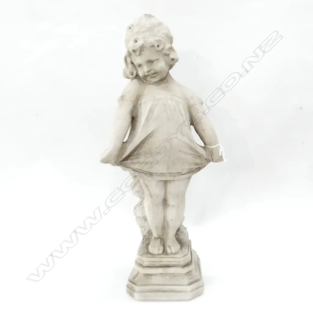 CONCRETE GARDEN VICTORIAN GIRL . WITH FLARED SKIRT. H. 600mm Image 1++