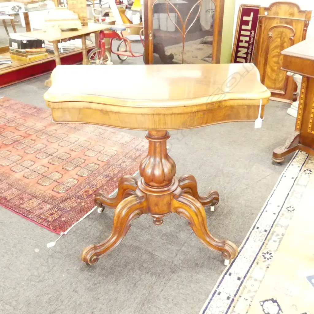 REGENCY MAHOGANY CARD TABLE Image 1++