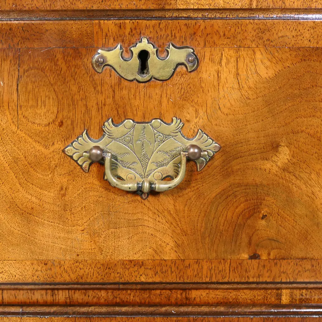 EDWARDIAN WALNUT CHEST ON STAND, (one leg separated due to old borer), 880 x 400 x 1220mm Image 1++