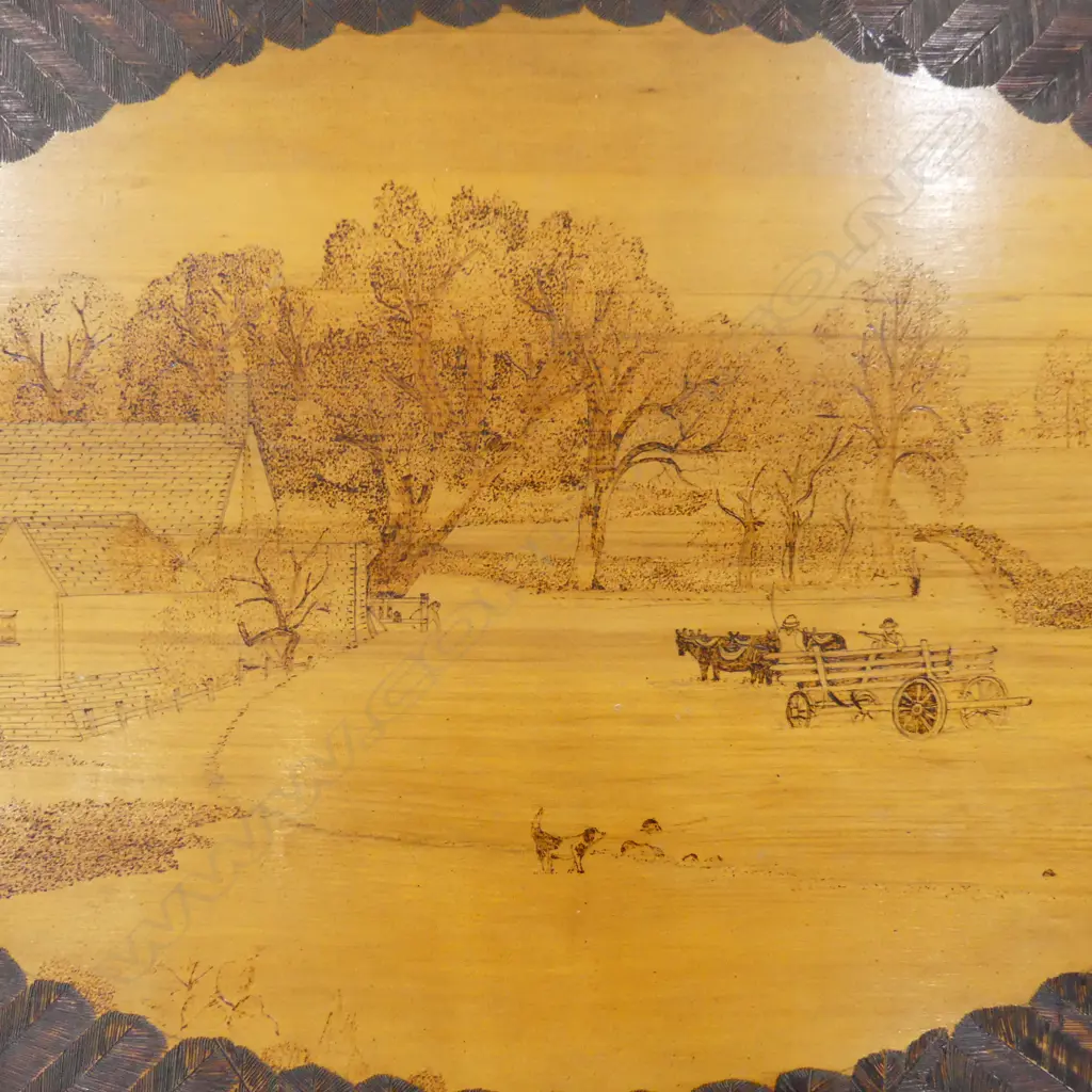 DECORATIVE NZ POKER WORKED TRUNK by A.E. Shortt Thames Coast.... Image 1++