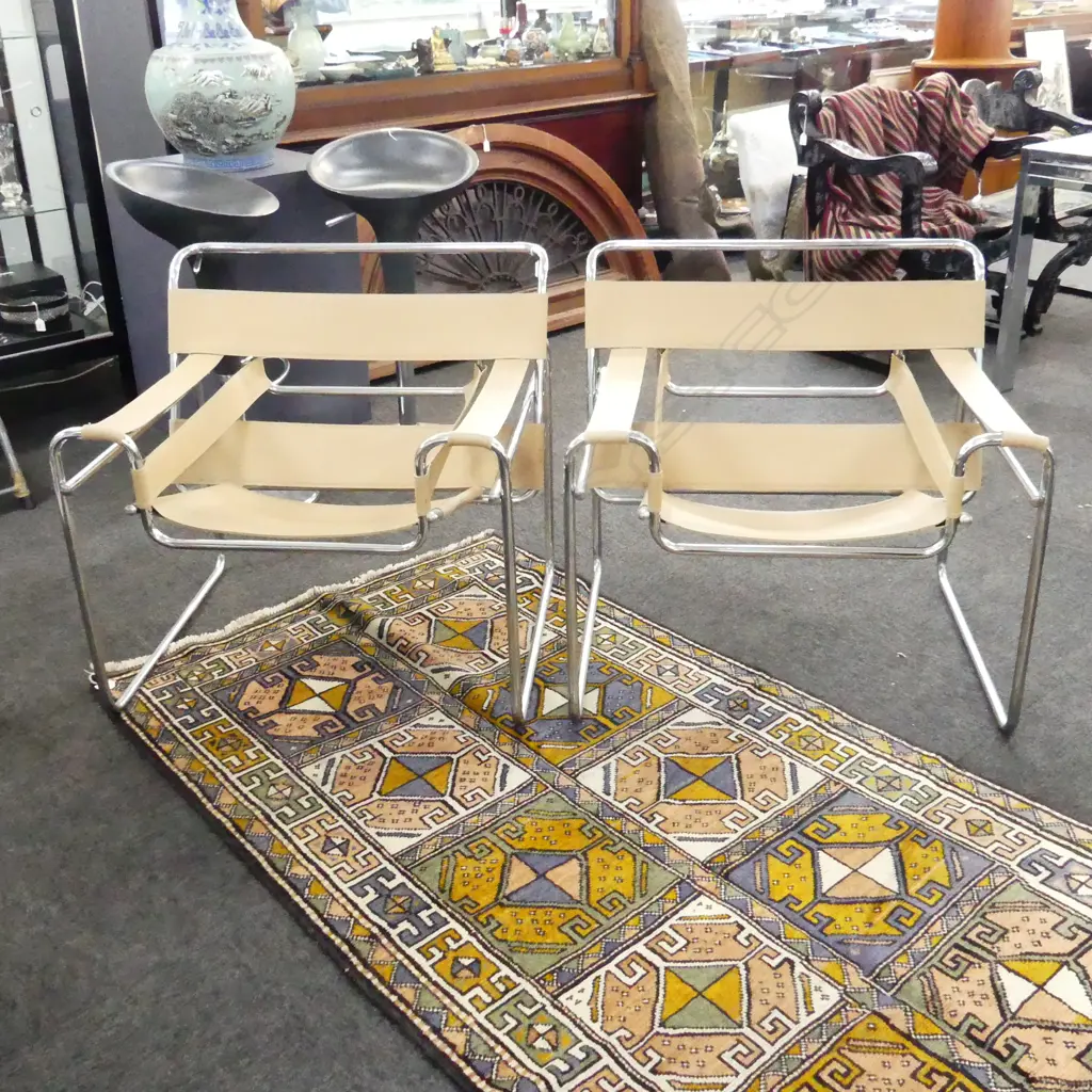 PR WASSILY CHAIRS; BEIGE LEATHER 800x650x750mm Image 1++
