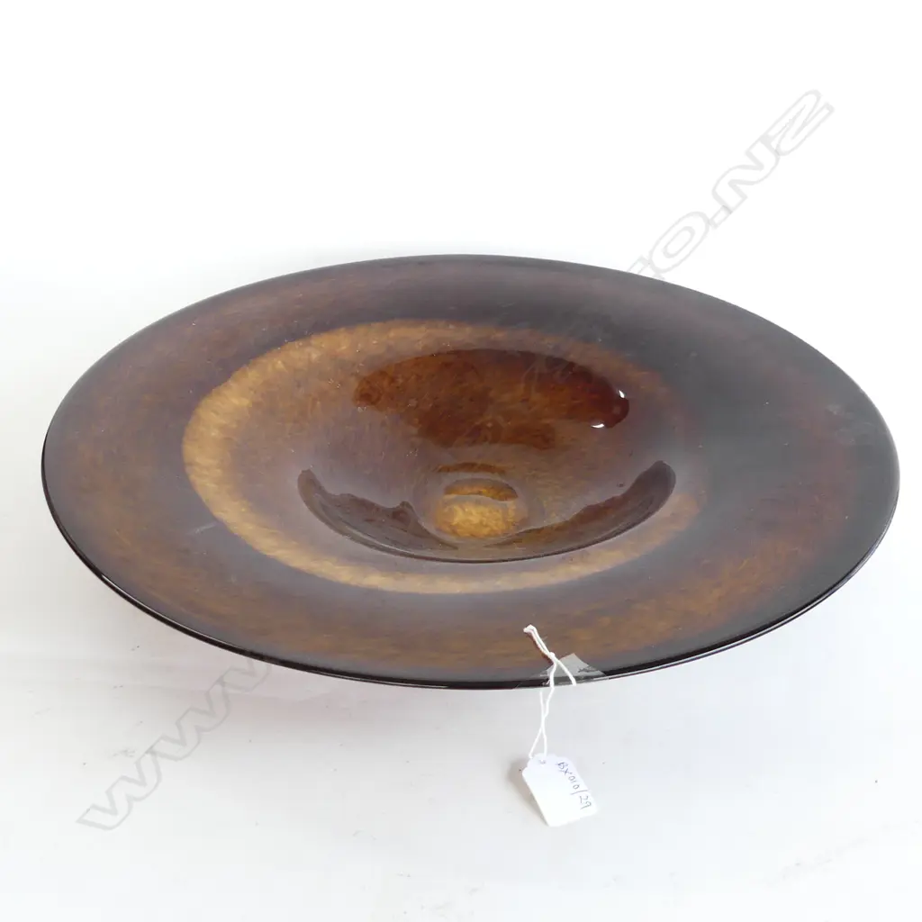 LG BROWN ART GLASS BOWL 460mm dia Image 1++