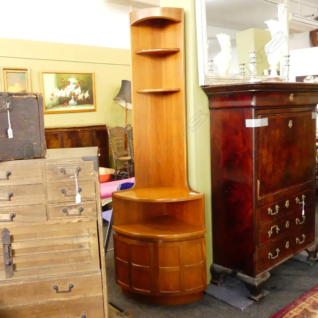 1960S TALL MAHOGANY CORNER CABINET H1900MM Image 1++