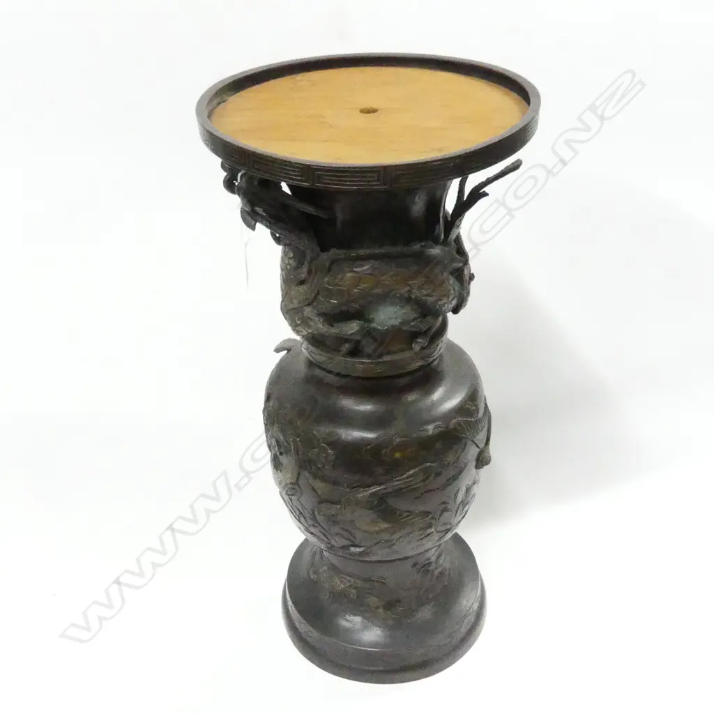 BRONZE CHINESE DRAGON VASE H480MM Image 1++