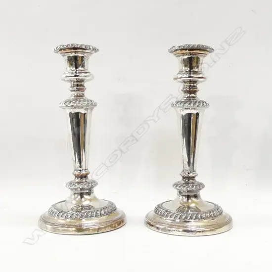 PR SHEFFIELD PLATE CANDLESTICKS H.220mm