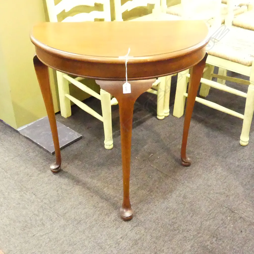MAHOGANY DEMI LUNE TABLE 680x400x700mm Image 1++