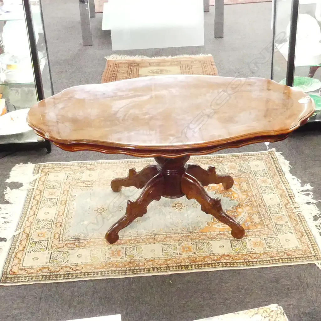 MAHOGANY PEDESTAL COFFEE TABLE 1190x670x550mm Image 1++