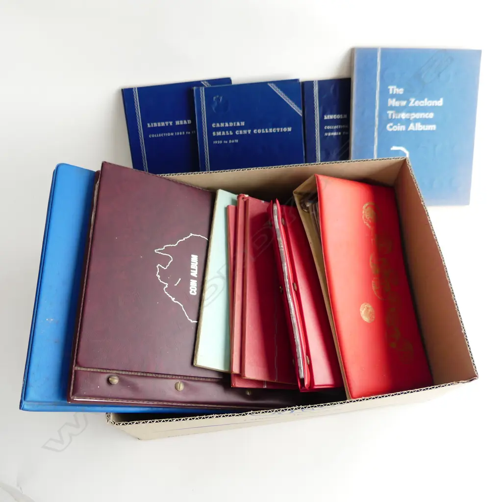12 ASST. COIN ALBUMS (PARTLY FULL) + NOTE ALBUM Image 1++