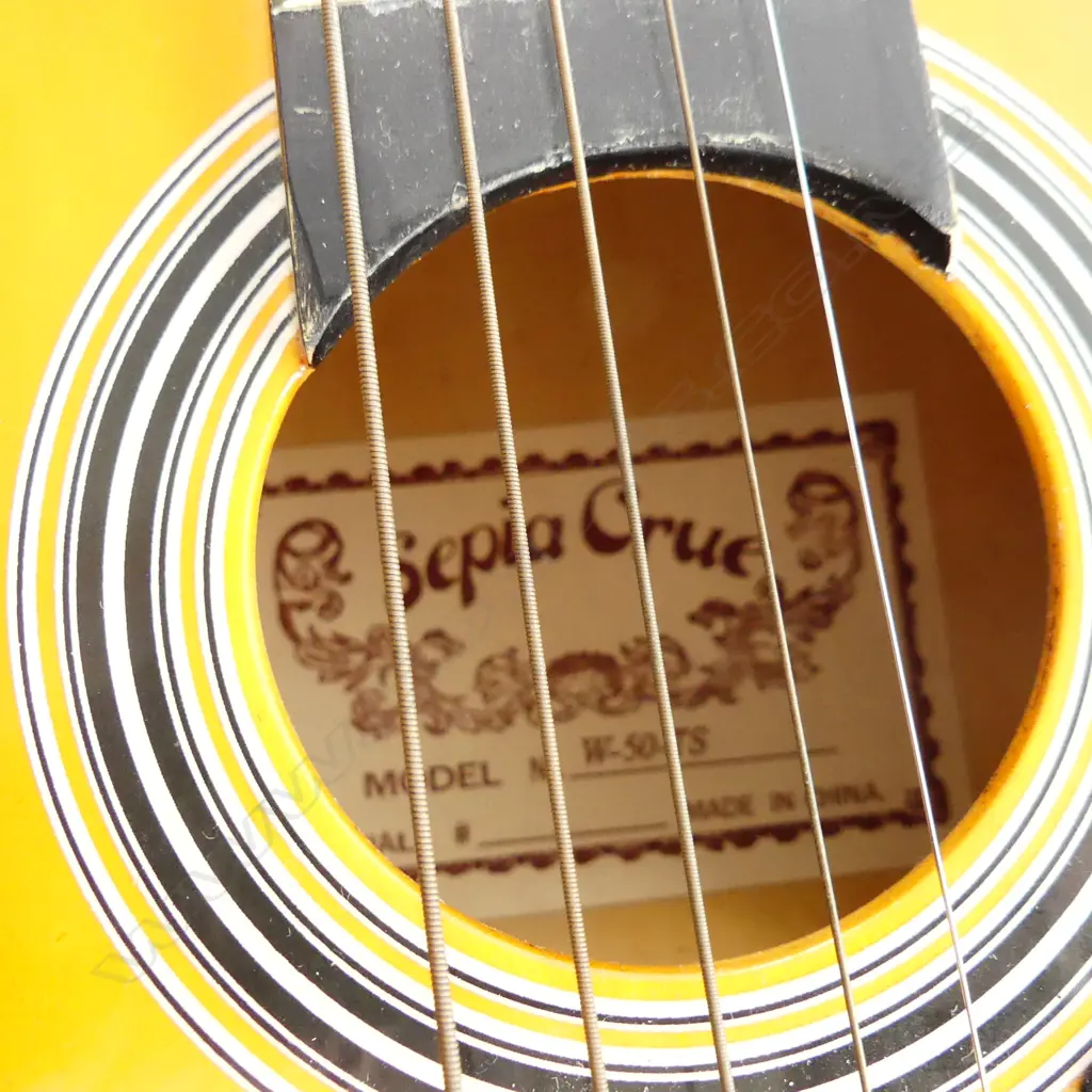 VINTAGE JAPANESE SMALL ACOUSTIC SEPIA CRUE GUITAR, CASED Image 1++