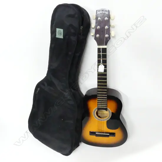 VINTAGE JAPANESE SMALL ACOUSTIC SEPIA CRUE GUITAR, CASED