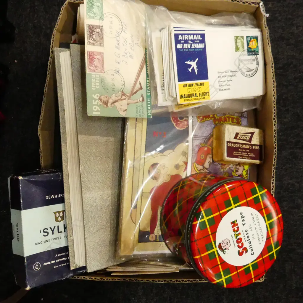 BOX LOT ASST. STAMPS ETC Image 1++
