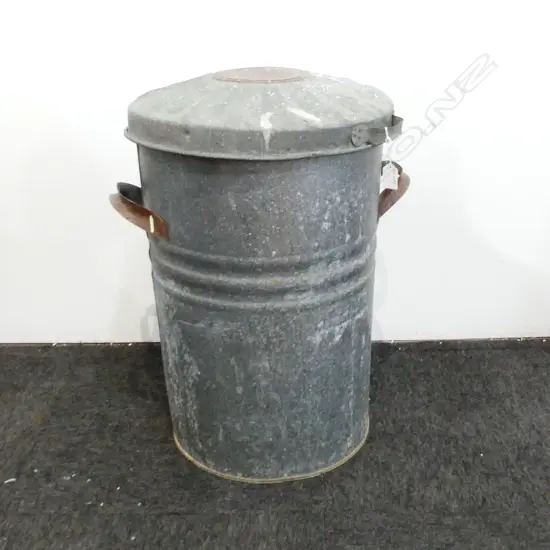 GALVINISED RUBBISH TRASH CAN